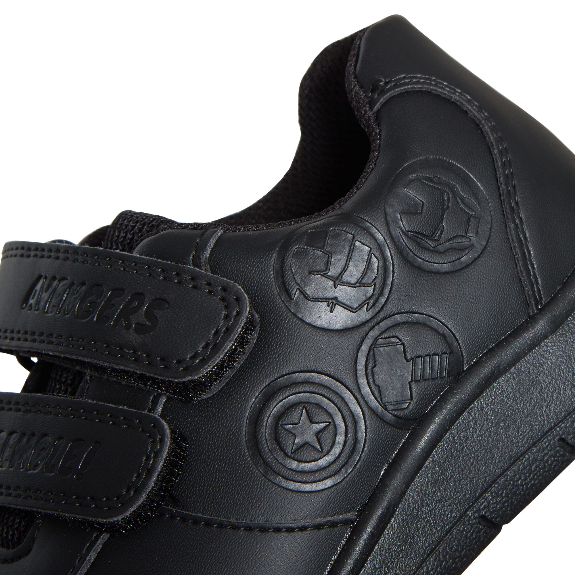 Marvel Avengers Boys School Shoes Kids Black Trainers Shoes Easy Touch Fastening