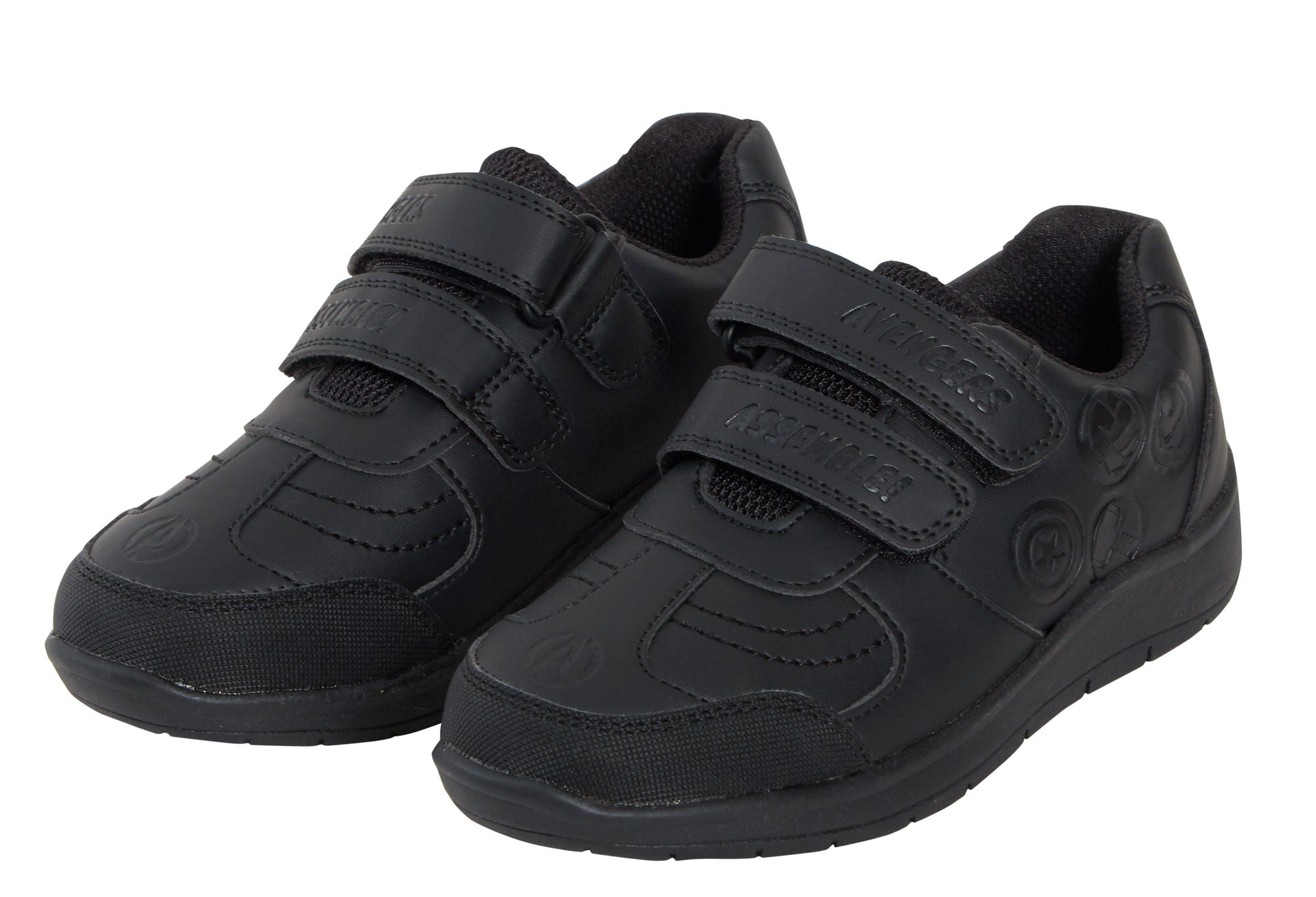 Marvel Avengers Boys School Shoes Kids Black Trainers Shoes Easy Touch Fastening