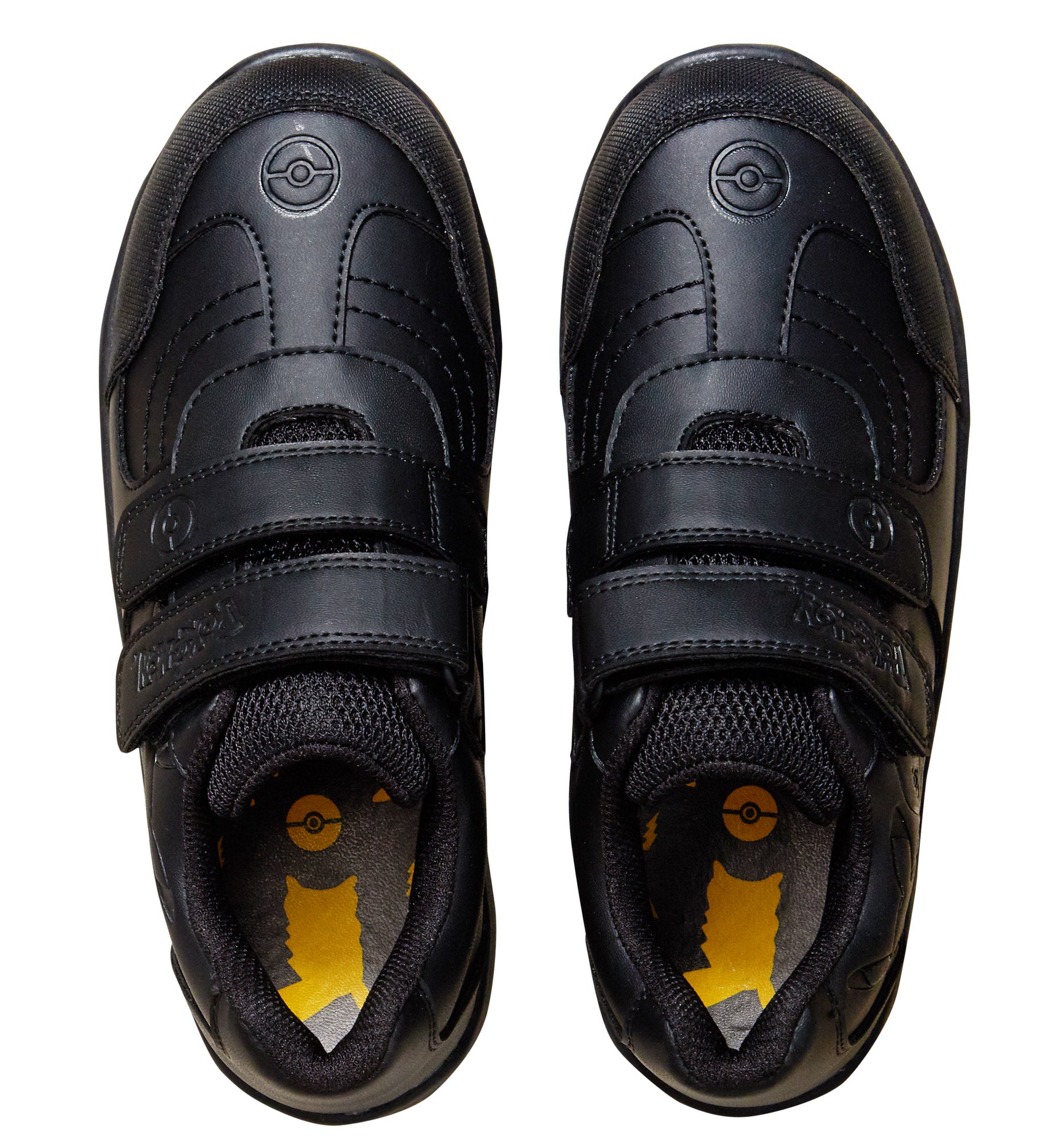 Pokemon Boys School Shoes Pikachu Black Trainers Shoes Easy Touch Fastening