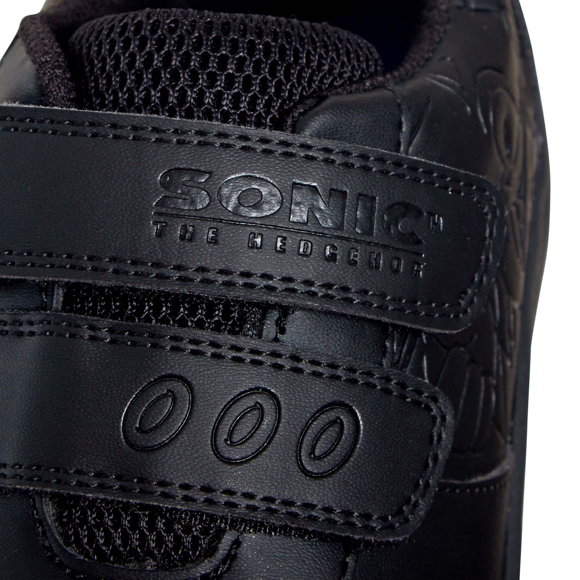 Sonic The Hedgehog Boys School Shoes Black Trainers Shoes Easy Touch Fastening