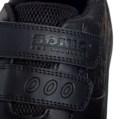 Sonic The Hedgehog Boys School Shoes Black Trainers Shoes Easy Touch Fastening