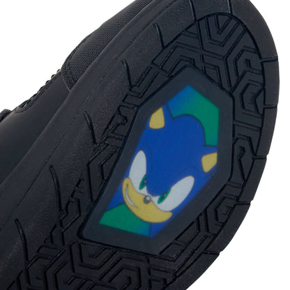 Sonic The Hedgehog Boys School Shoes Black Trainers Shoes Easy Touch Fastening