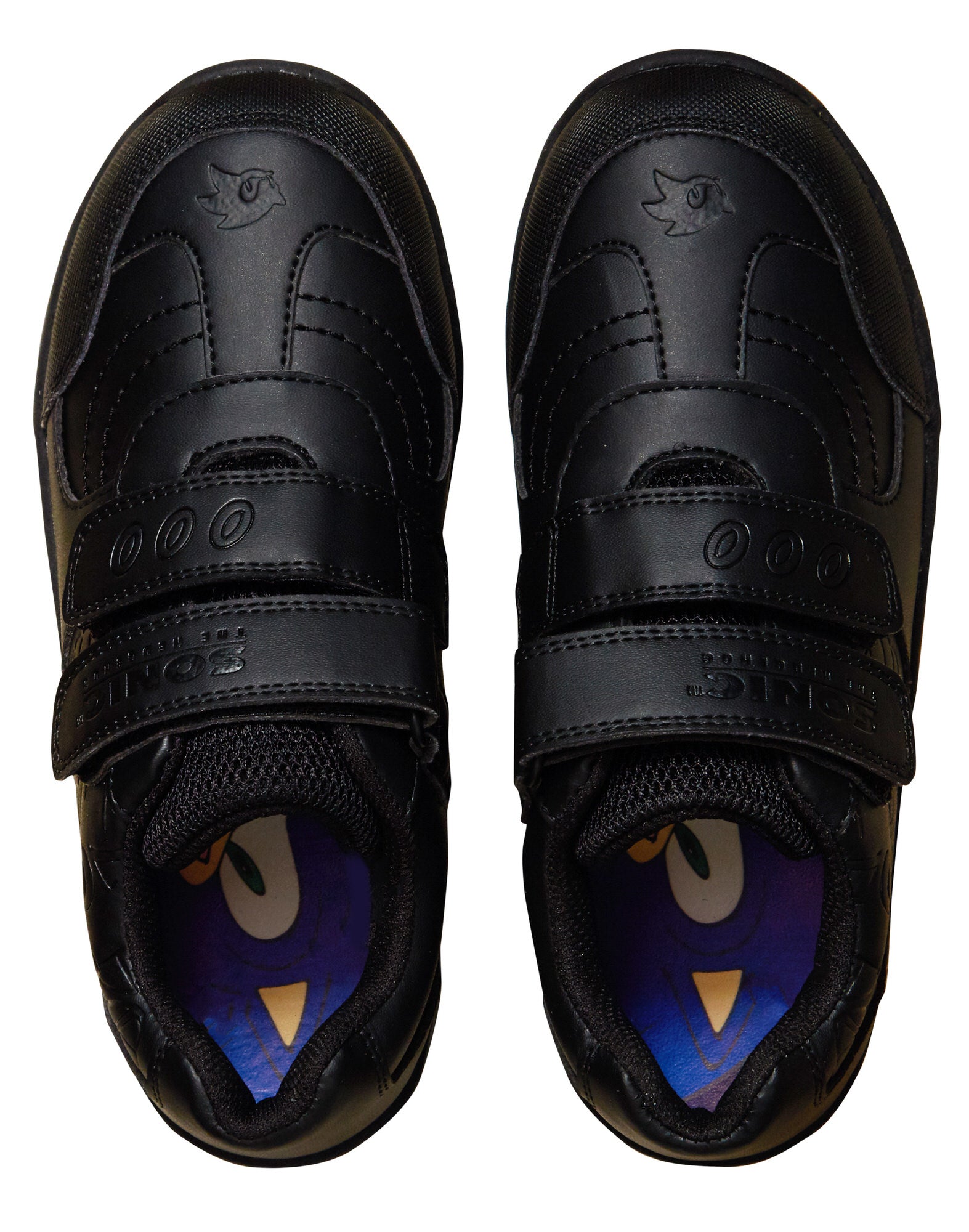 Sonic The Hedgehog Boys School Shoes Black Trainers Shoes Easy Touch Fastening