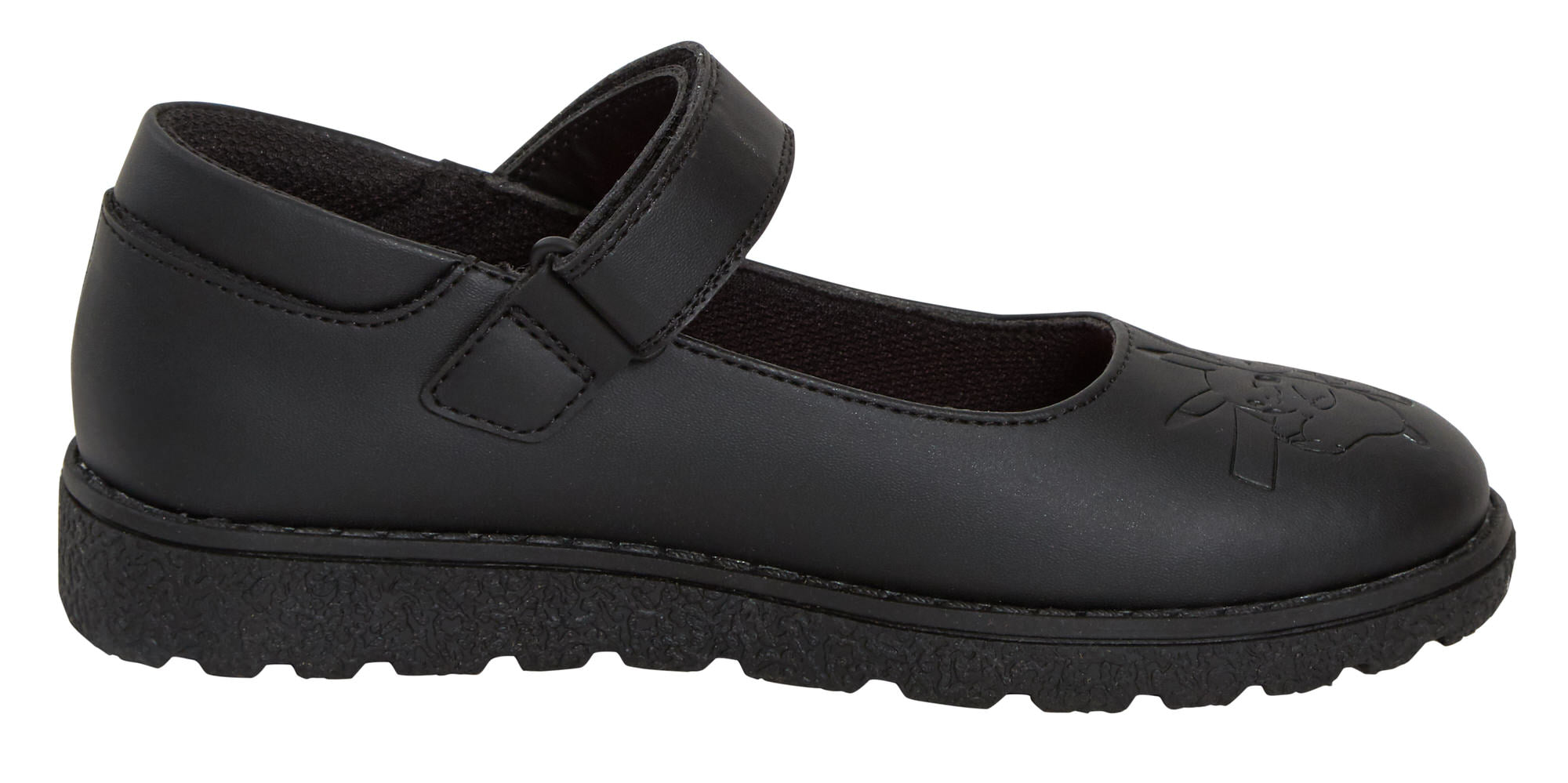 Pokemon Girls School Shoes For Kids Pikachu Eevee Black Chunky Strong Sole Shoes