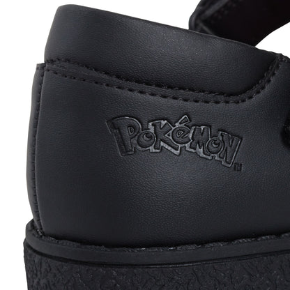 Pokemon Girls School Shoes For Kids Pikachu Eevee Black Chunky Strong Sole Shoes