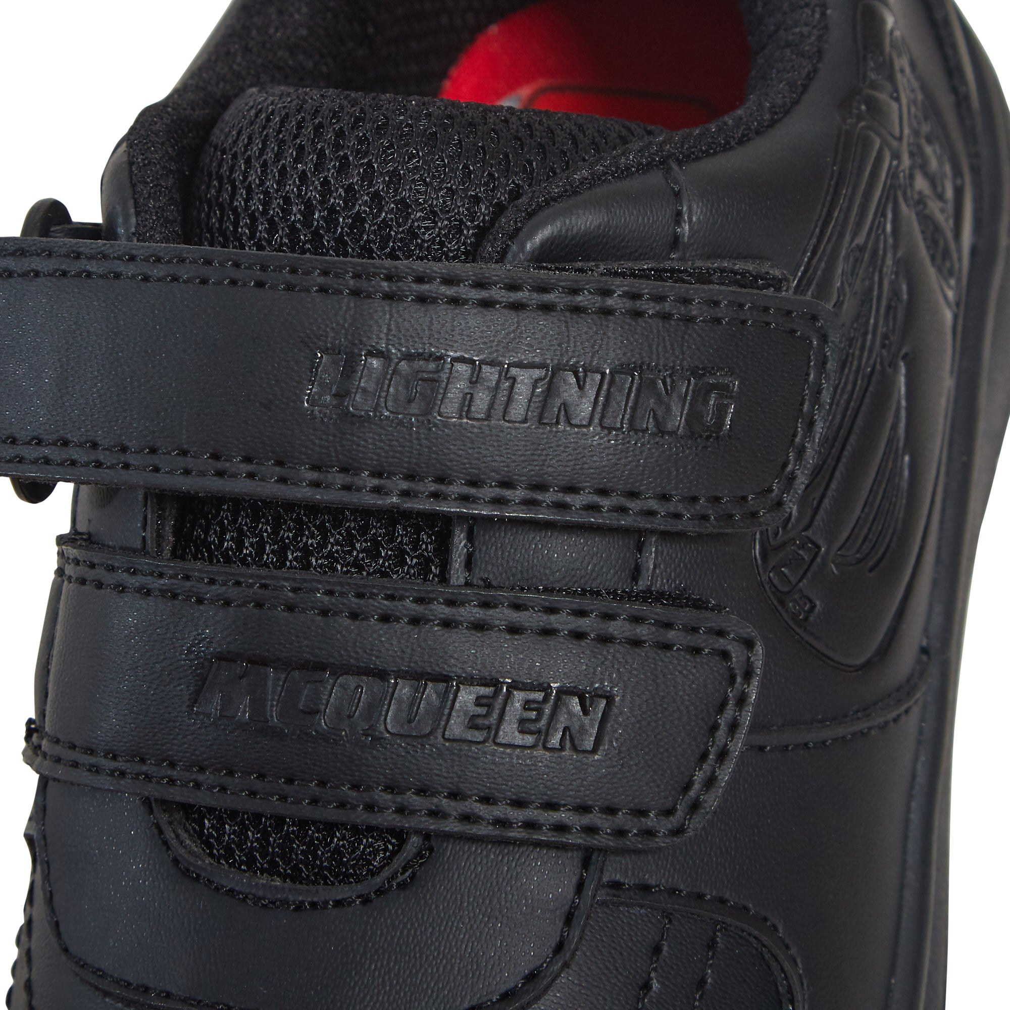 Disney Cars Boys School Shoes Lightning McQueen Black Shoes Easy Touch Fastening