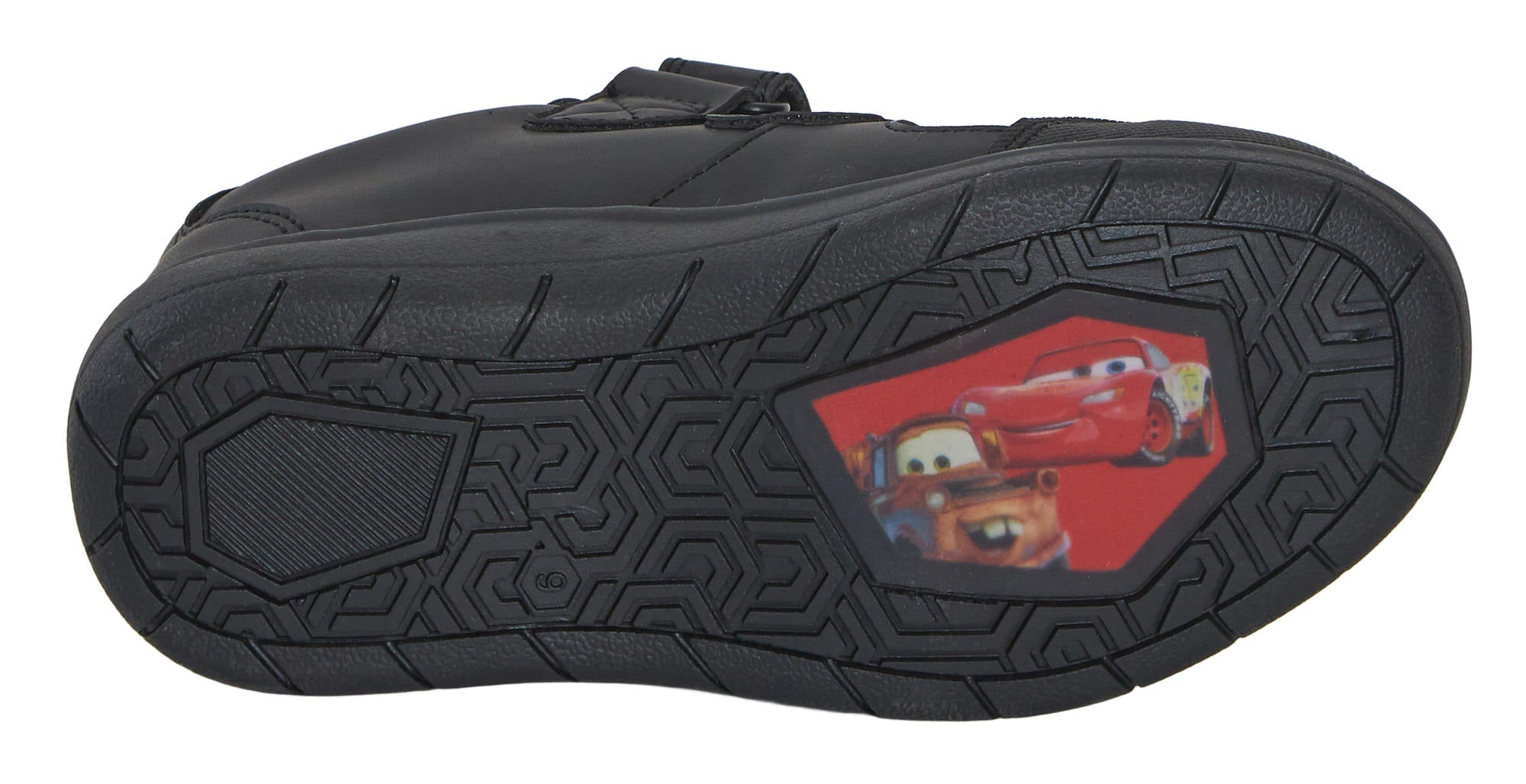 Disney Cars Boys School Shoes Lightning McQueen Black Shoes Easy Touch Fastening
