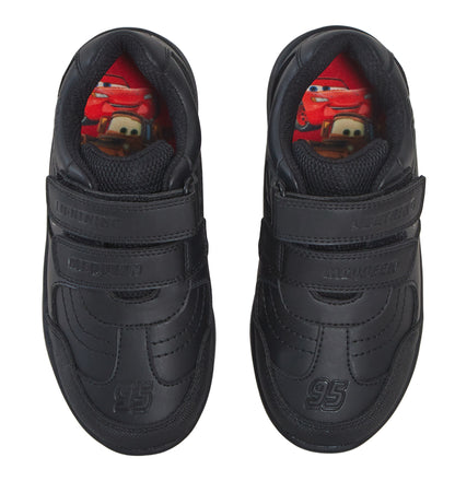 Disney Cars Boys School Shoes Lightning McQueen Black Shoes Easy Touch Fastening