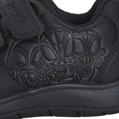 Spidey and His Amazing Friends Boys School Shoes Black Shoe Easy Touch Fastening