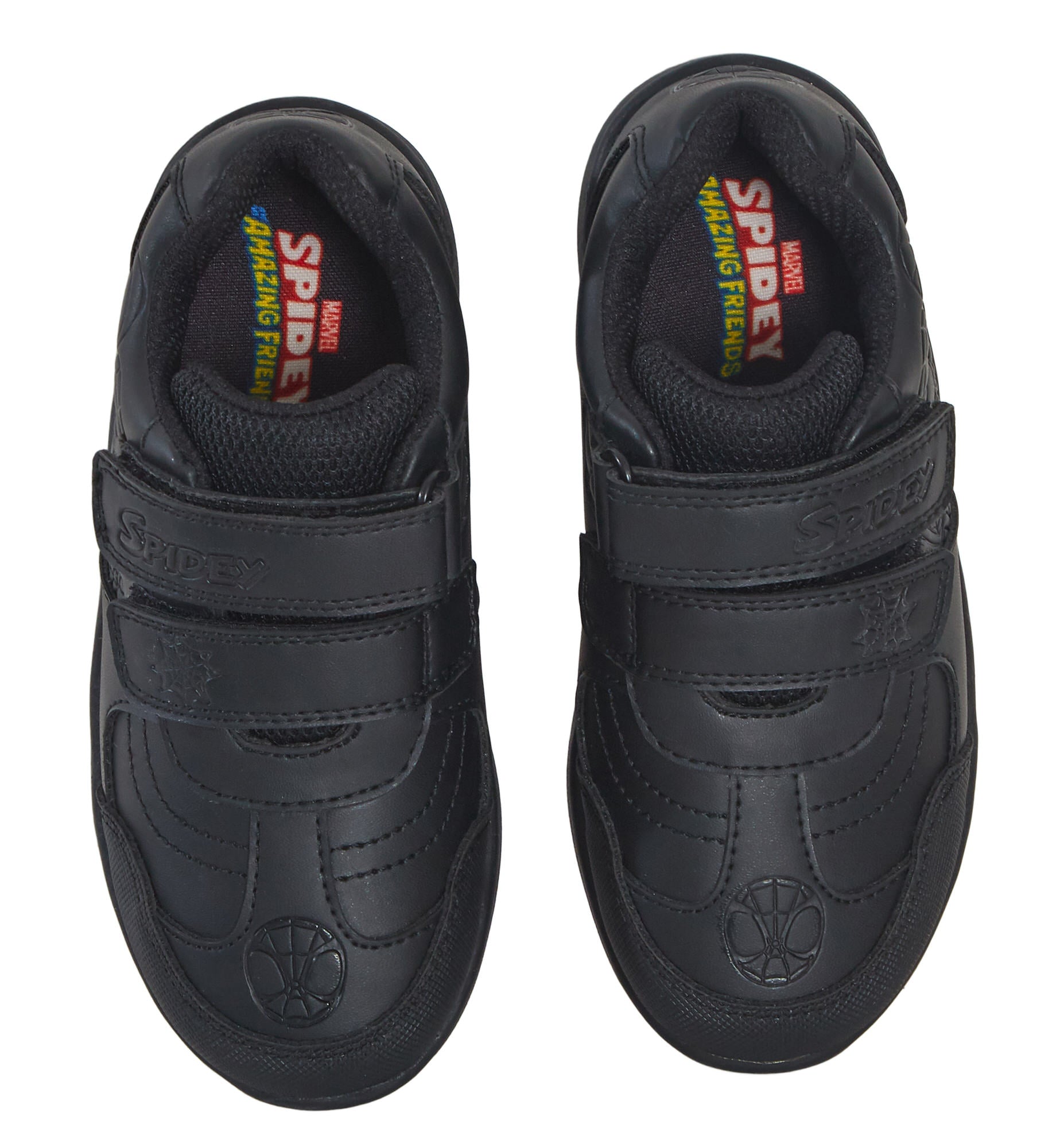 Spidey and His Amazing Friends Boys School Shoes Black Shoe Easy Touch Fastening