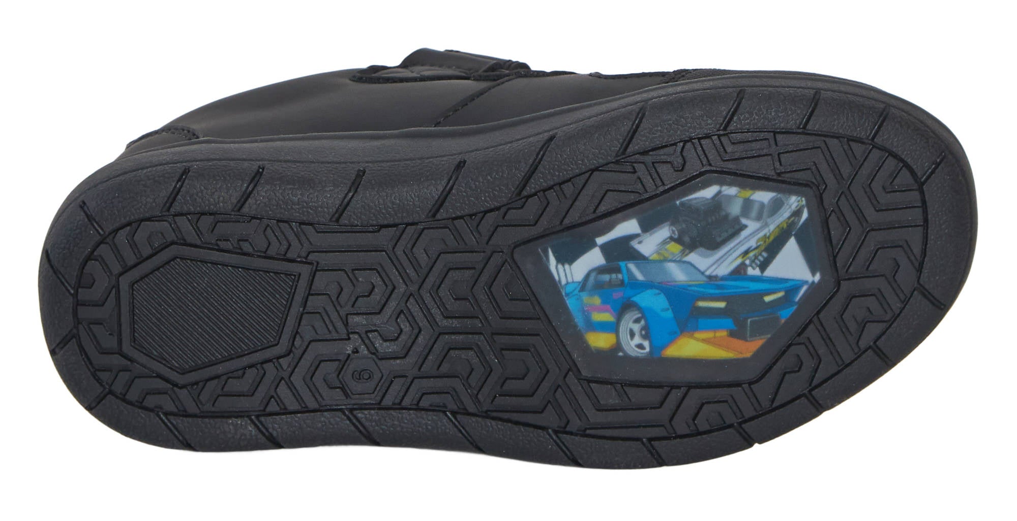 Hot Wheels Boys School Shoes Racing Car Black Shoe Easy Touch Fastening Trainers