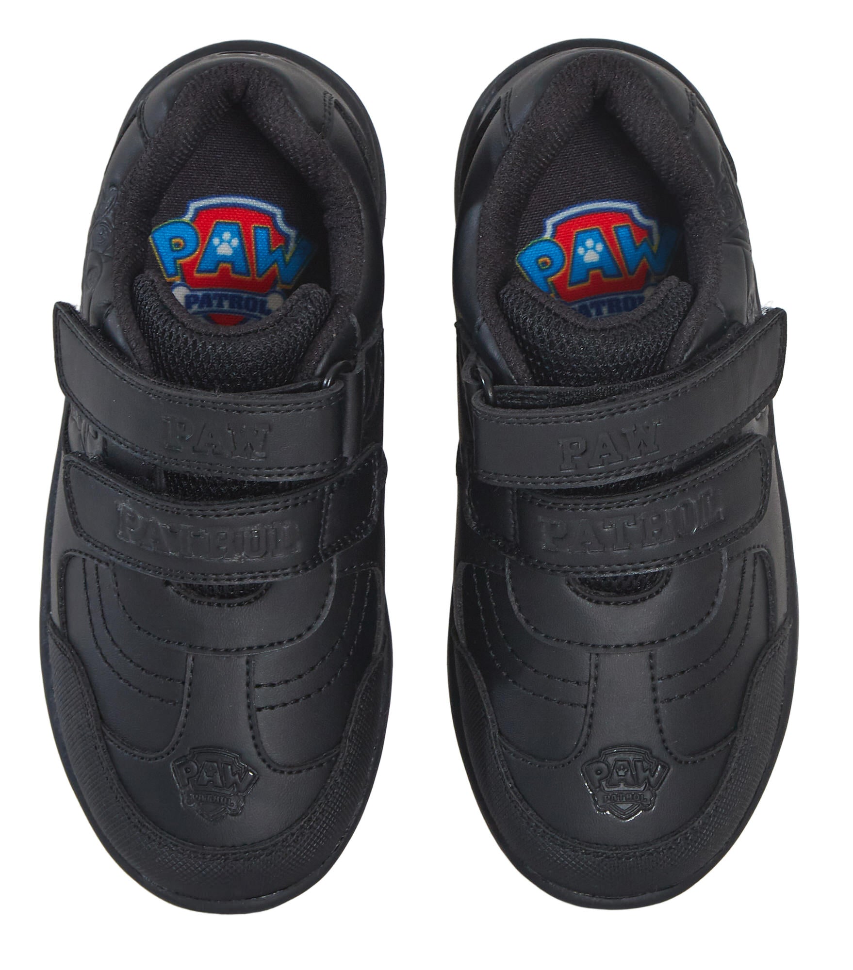 Paw Patrol Boys School Shoes Chase Marshall Black Shoes Easy Touch Fastening