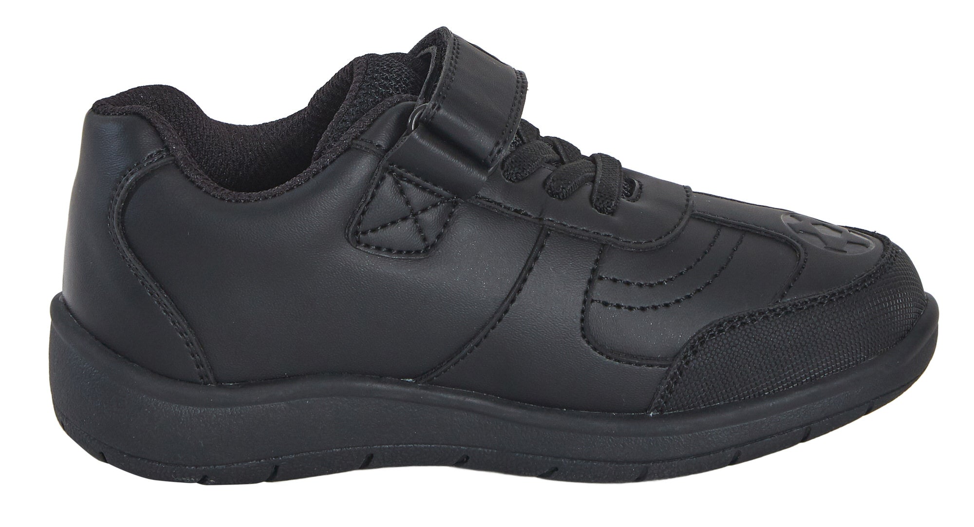 Boys Football School Shoes Kids Black Trainers Shoes Easy Touch Strap Fastening