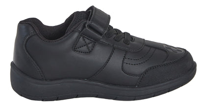 Boys Football School Shoes Kids Black Trainers Shoes Easy Touch Strap Fastening