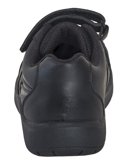 Boys Football School Shoes Kids Black Trainers Shoes Easy Touch Strap Fastening