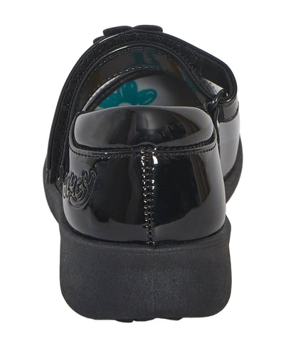 Girls Bluey School Shoes Bingo Easy Fasten Mary Jane Black Patent Party Shoes