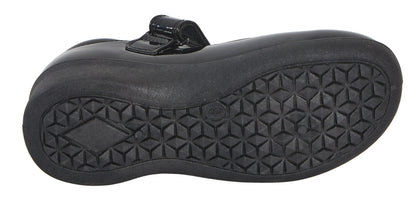 Girls Bluey School Shoes Bingo Easy Fasten Mary Jane Black Patent Party Shoes