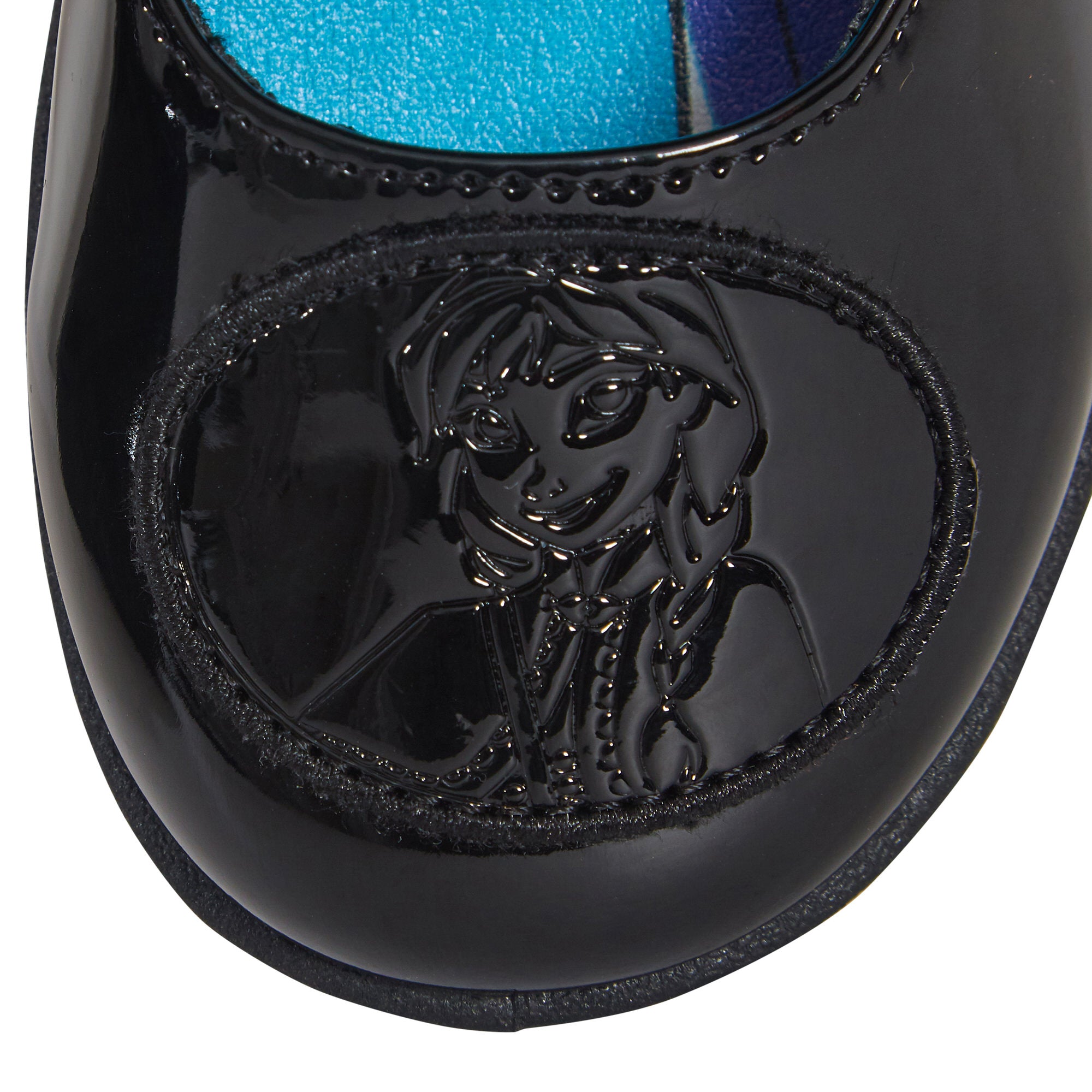 Girls Disney Frozen School Shoes Kids Black Patent Party Shoes Easy Fastening