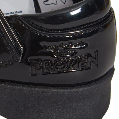 Girls Disney Frozen School Shoes Kids Black Patent Party Shoes Easy Fastening