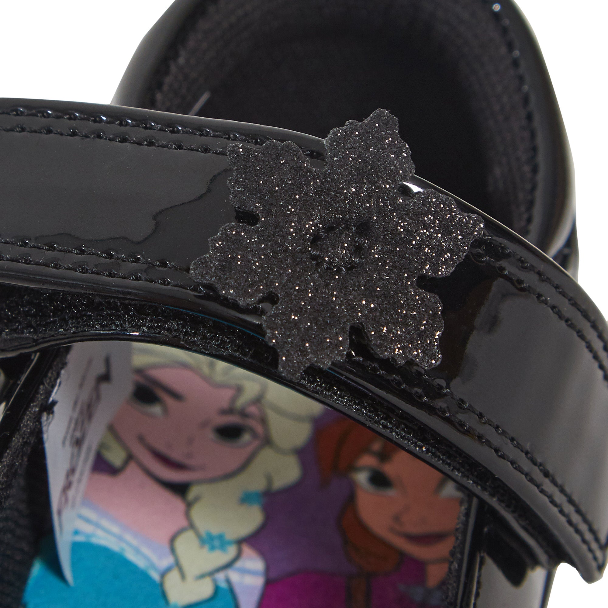 Girls Disney Frozen School Shoes Kids Black Patent Party Shoes Easy Fastening