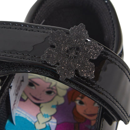Girls Disney Frozen School Shoes Kids Black Patent Party Shoes Easy Fastening