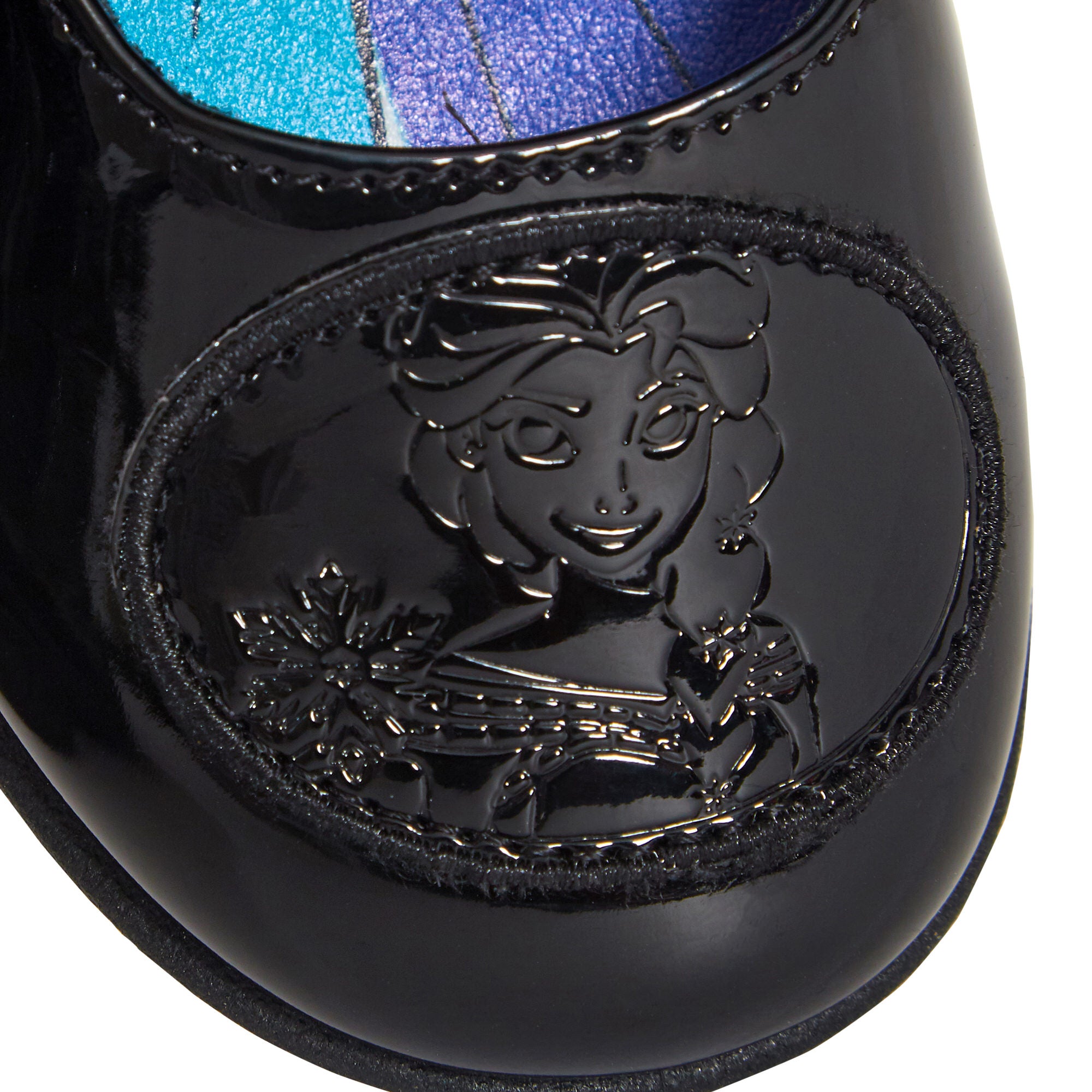 Girls Disney Frozen School Shoes Kids Black Patent Party Shoes Easy Fastening