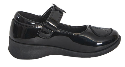 Girls Disney Frozen School Shoes Kids Black Patent Party Shoes Easy Fastening
