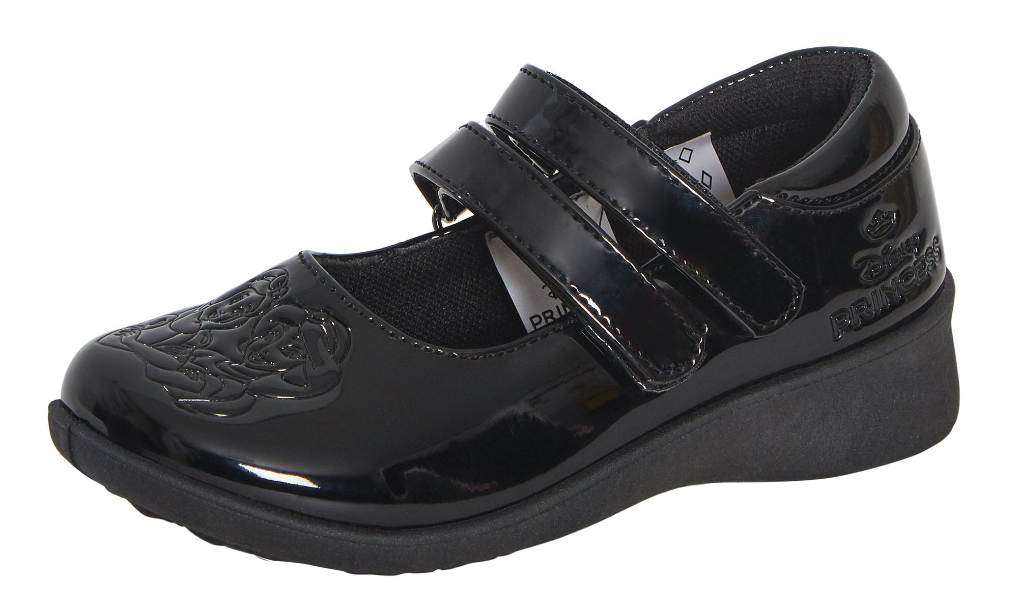 Girls Disney Princess School Shoes Kids Black Patent Party Shoes Easy Fastening