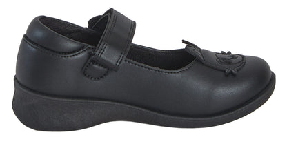 Girls Gabby's Dollhouse School Shoes 2D Cat Ears Easy Fasten Black Party Shoes