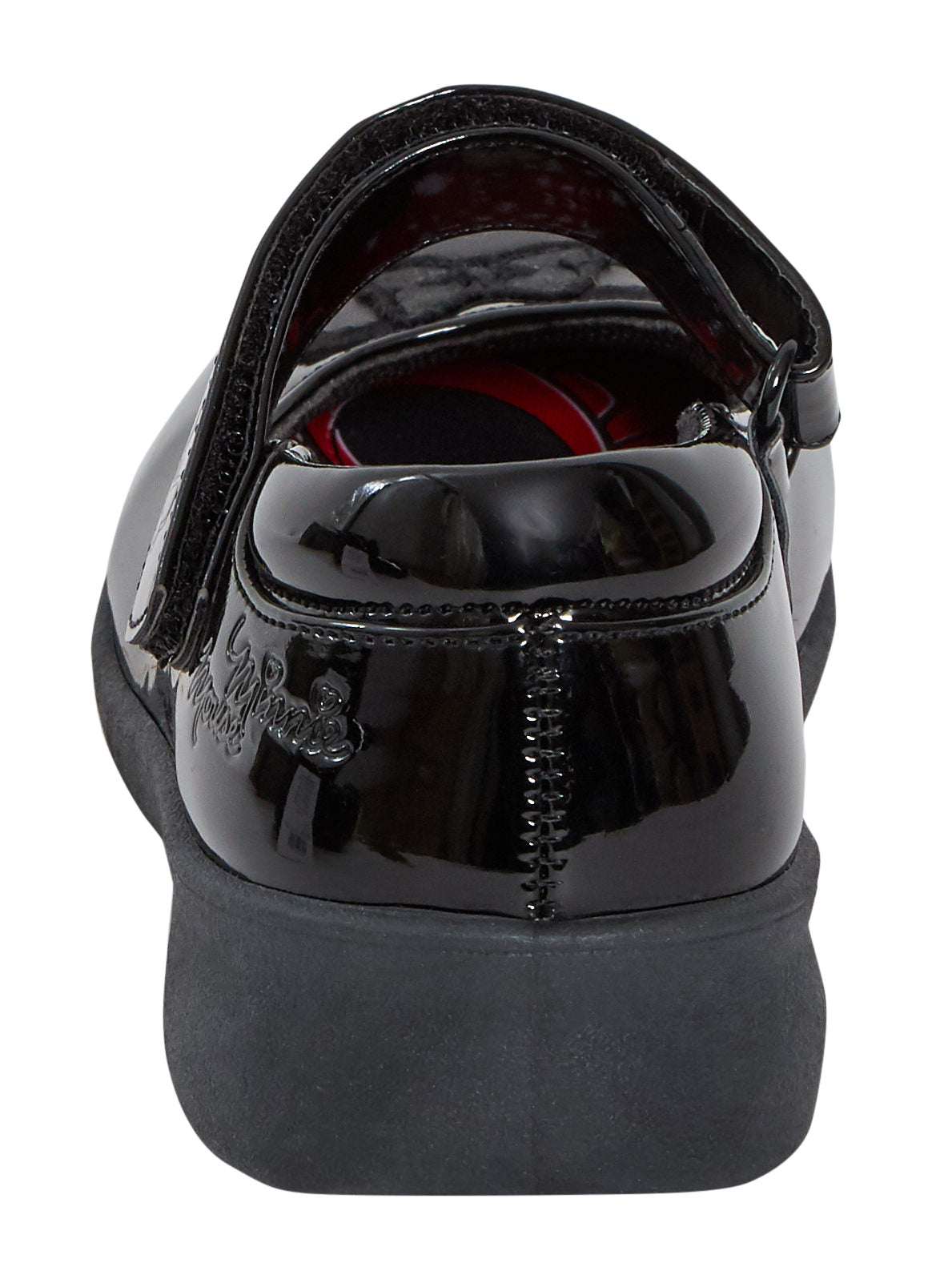 Girls Disney Minnie Mouse School Shoes Kids Black Patent Easy Fasten Party Shoes