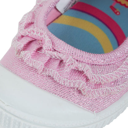 Kids Peppa Pig Canvas Pumps Girls Easy Touch Fasten Plimsolls Trainers Shoes