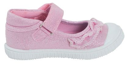 Kids Peppa Pig Canvas Pumps Girls Easy Touch Fasten Plimsolls Trainers Shoes