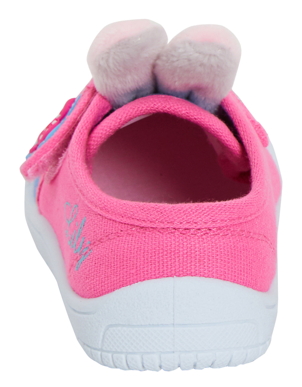 Girls Lily Bobtail 3D Ears Canvas Pumps Kids Peter Rabbit Trainers Plimsolls