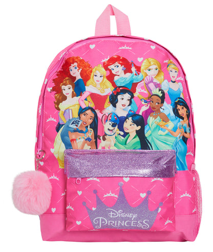 Disney Princess Backpack Girls School Bag Large Travel Pink Rucksack Lunch Bag