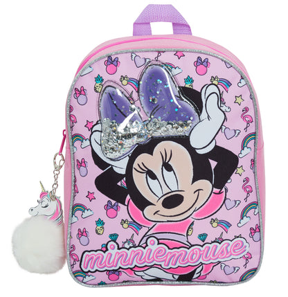 Disney Minnie Mouse Glitter Backpack Kids School Nursery Lunch Book Bag Rucksack