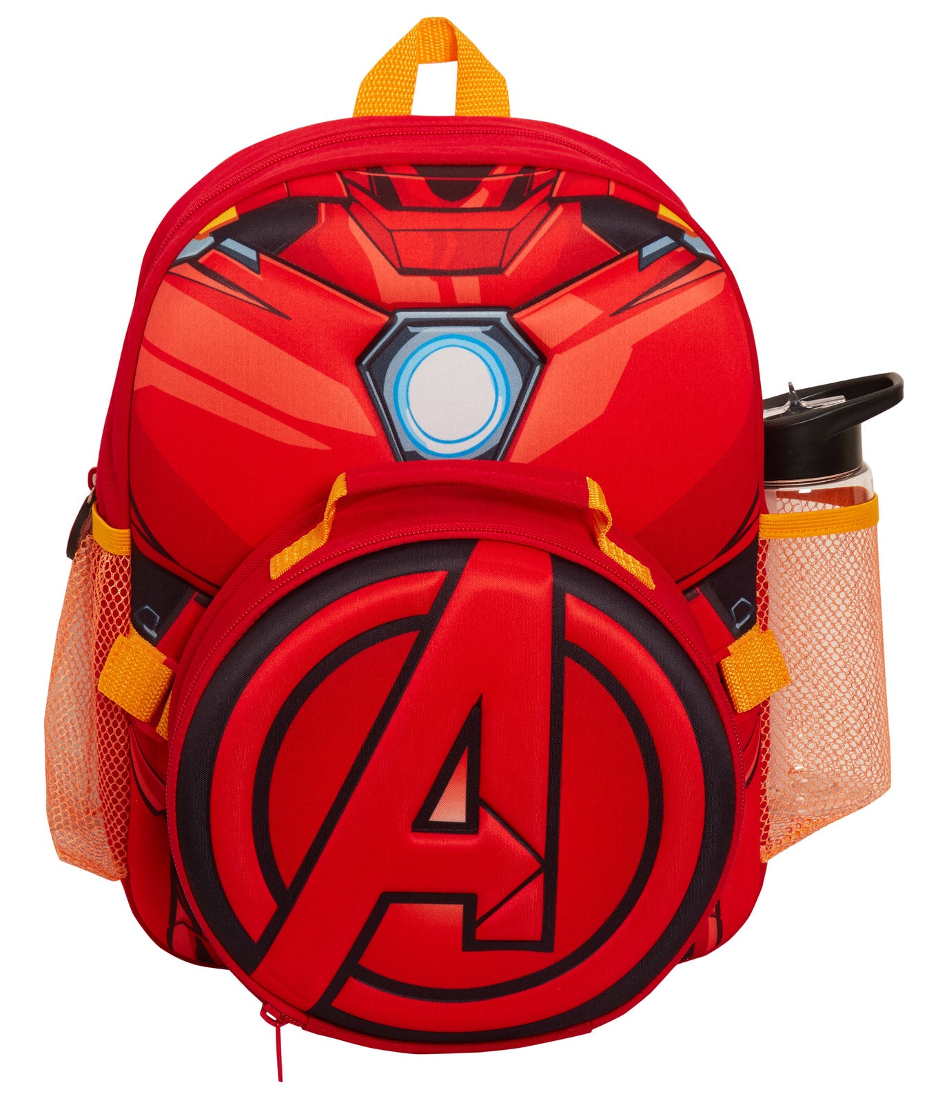 Boys Marvel Iron Man Backpack + Lunch Bag Water Bottle Holder Matching 2 Pc Set