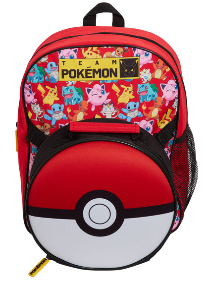 Pokemon Backpack + Detachable Lunch Bag Boys Girls Back To School Poke Ball Bag
