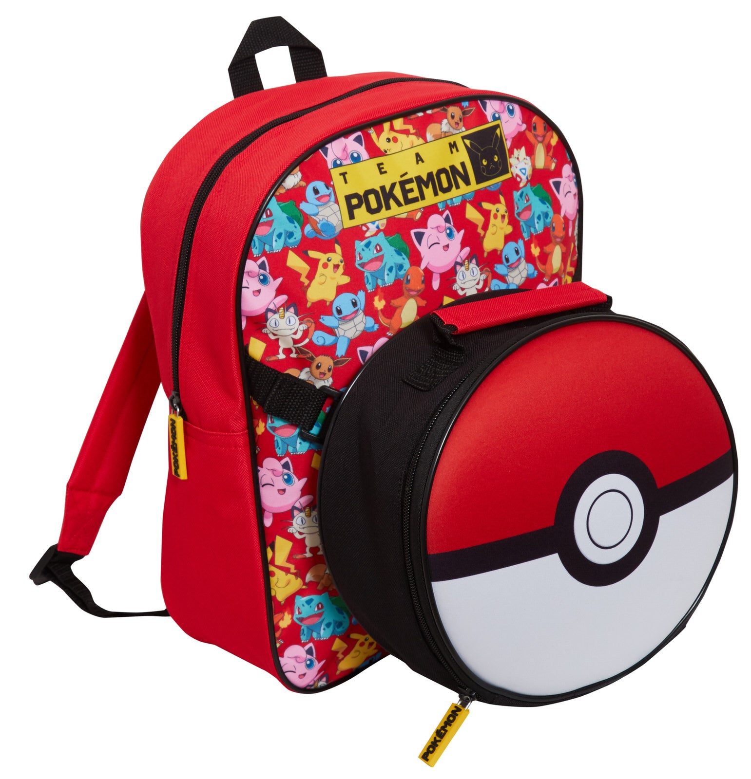 Pokemon Backpack + Detachable Lunch Bag Boys Girls Back To School Poke Ball Bag