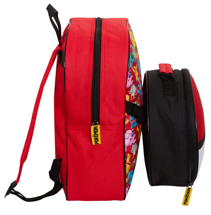 Pokemon Backpack + Detachable Lunch Bag Boys Girls Back To School Poke Ball Bag
