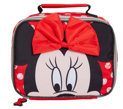 Disney Minnie Mouse Backpack With Lunch Bag Girls School Matching 2 Piece Set