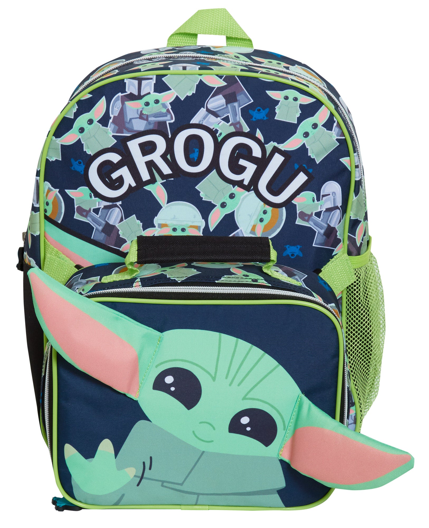 Mandalorian Backpack With Lunch Bag Boys Grogu Baby Yoda Matching School Bag Set