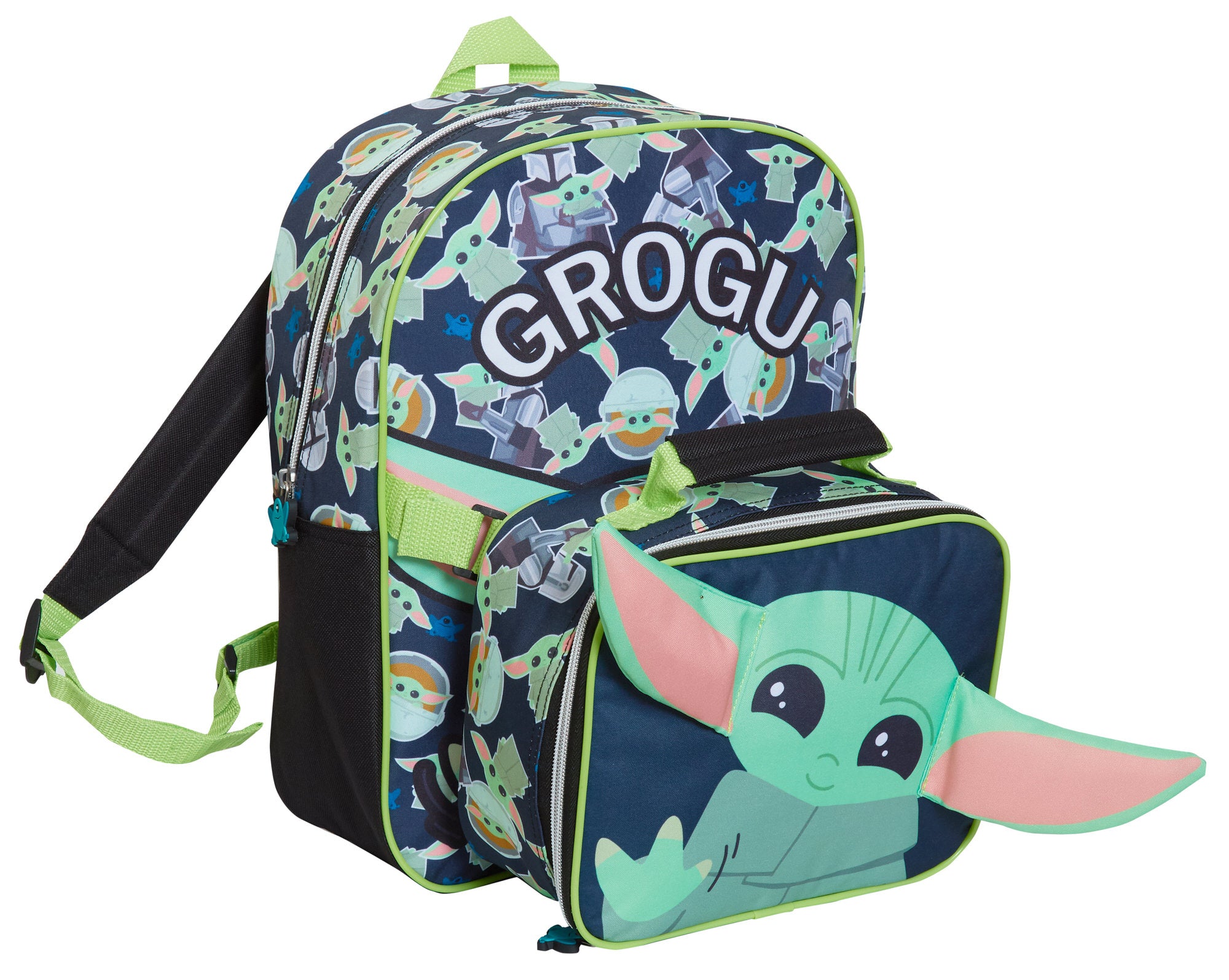 Mandalorian Backpack With Lunch Bag Boys Grogu Baby Yoda Matching School Bag Set