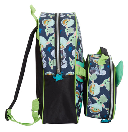 Mandalorian Backpack With Lunch Bag Boys Grogu Baby Yoda Matching School Bag Set