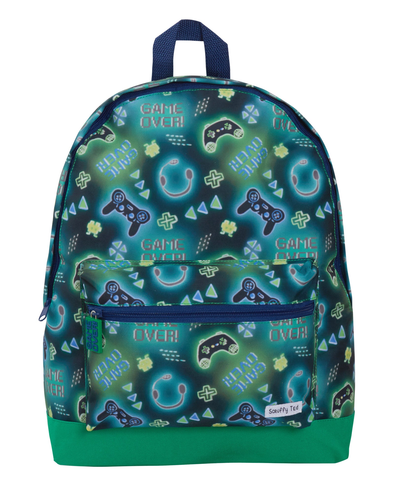 ScruffyTed Boys Gamer Backpack Kids Game Over Large Travel Bag Multi School Bag