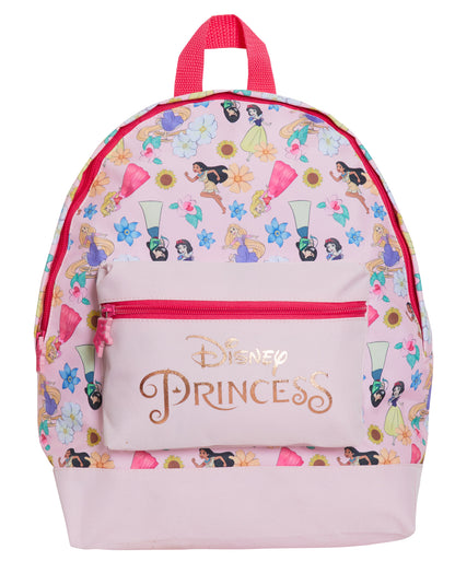 Disney Princess Backpack Girls School Bag Large Pink Rose Gold Travel Lunch Bag