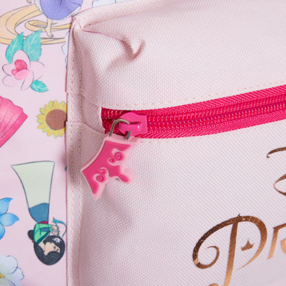Disney Princess Backpack Girls School Bag Large Pink Rose Gold Travel Lunch Bag