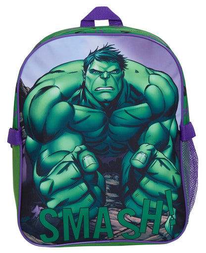 The Hulk Backpack With Lunch Bag For Kids Marvel Matching 2 Piece School Bag Set