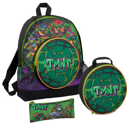 Teenage Mutant Ninja Turtles Backpack + Lunch Bag + Pencil Case School Bag Set