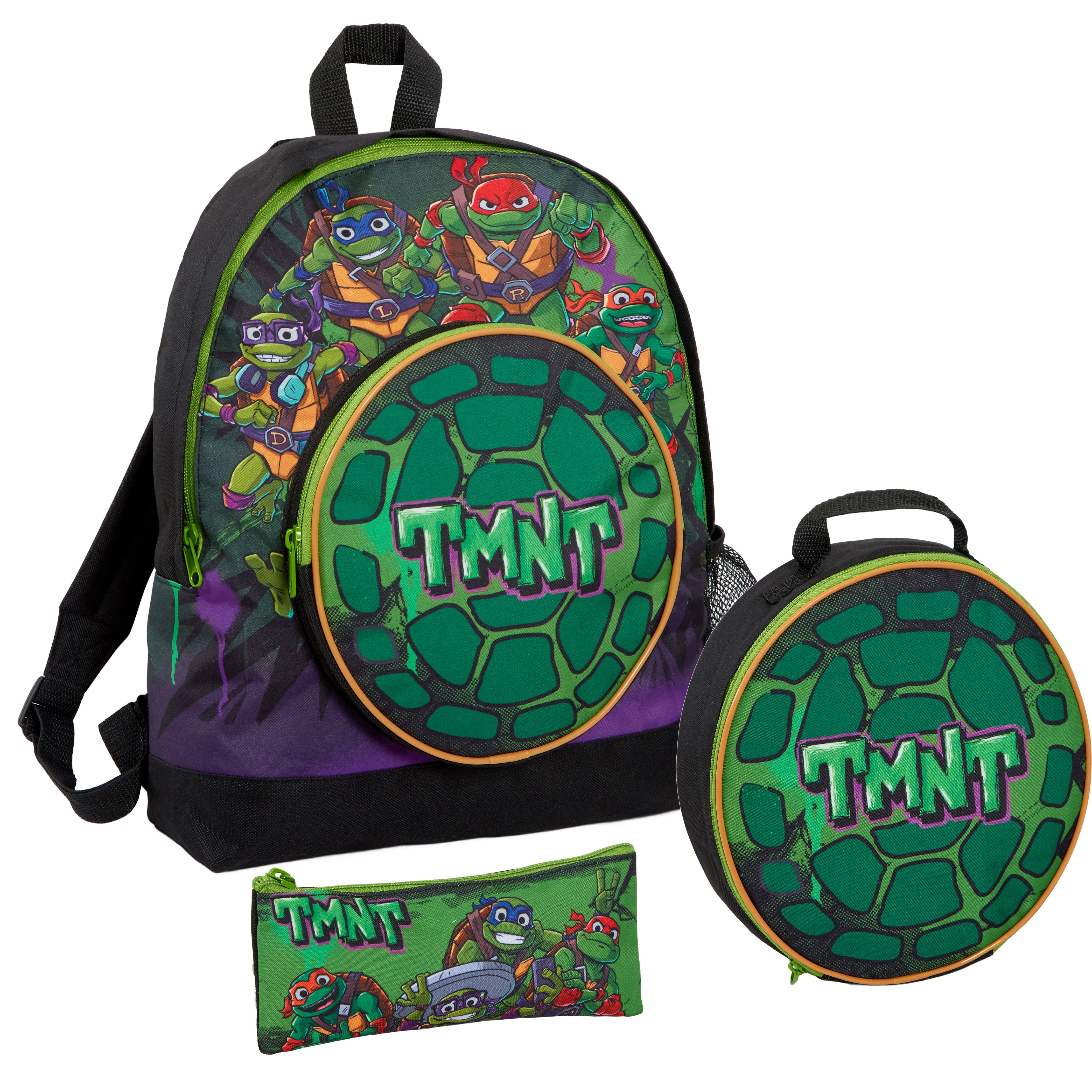 Teenage Mutant Ninja Turtles Backpack + Lunch Bag + Pencil Case School Bag Set