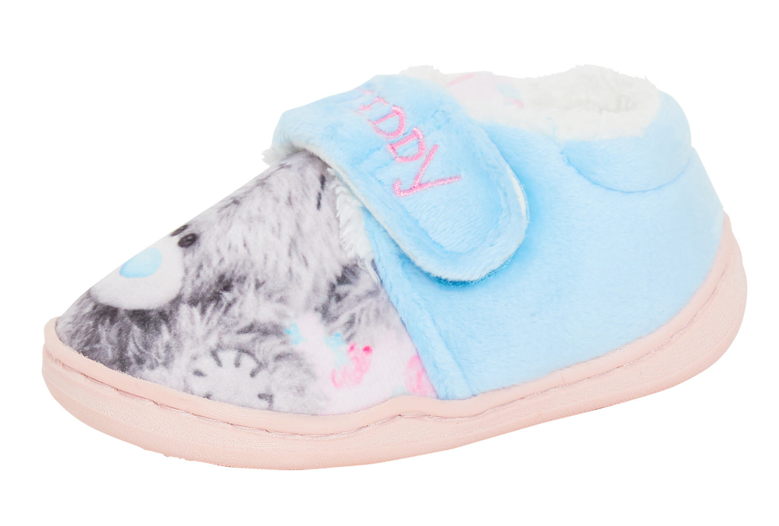 Girls Tatty Teddy Slippers Easy Fasten Kids Me To You Fleece Lined House Shoes